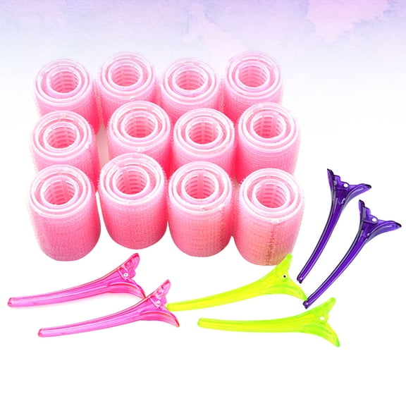 Alasum 36Pcs Pink Hair Rollers Curlers Set Lightweight Durable Nylon Portable Hair Curling Styling Tools