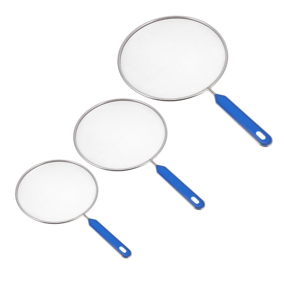 Alasum 3Pcs Anti Oil Splashing Pot Covers with Fine Mesh and Long Handle for Frying Pan Use