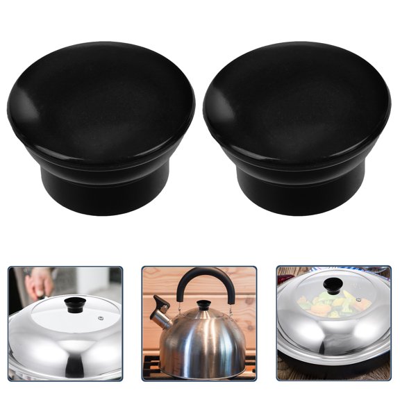 Alasum 3Pcs Black Teapot Lid Handles Water Kettle Replacement Knobs for Kitchen Use