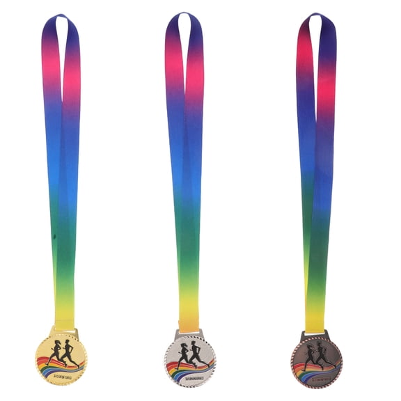 Alasum 3Pcs Custom Engraved Runner Medal Set Alloy Sport Award Medals with Medal Holder