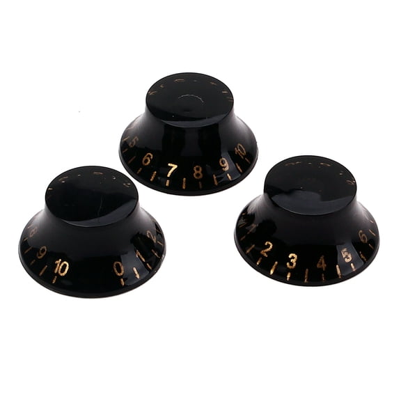 Alasum 3Pcs Guitar Parts Control Knobs Caps Black Volume Tone Speed Control for Electric Guitar
