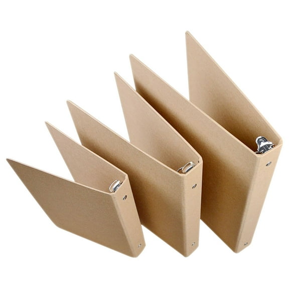 Alasum 3Pcs Kraft Paper A5 Notebook Cover Shell in Khaki with Iron Material for Daily Use