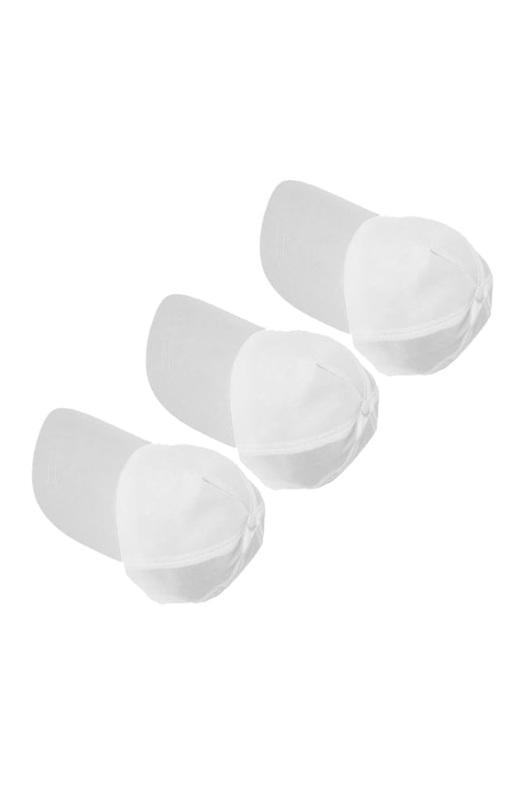 3Pcs Outdoor Adjustable Polyester Baseball Caps White Perfect for DIY Craft and Uv Protection