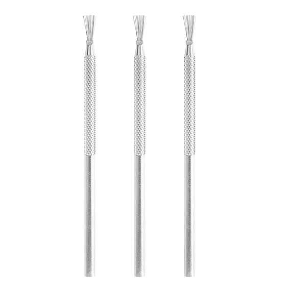 Alasum 3Pcs Plated Silver Pottery Wire Texture Brush for DIY Clay Sculpting and Modeling Projects