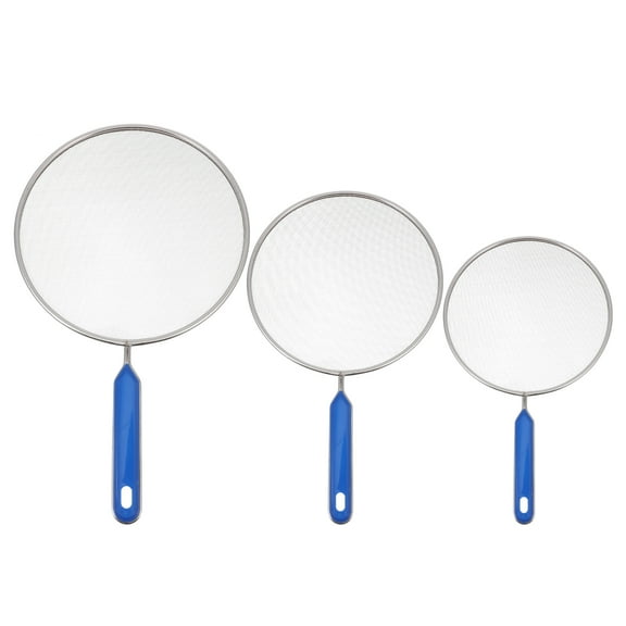 Alasum 3Pcs Stainless Steel Pot Lids with Long Handle Mesh Net Covers for Oil Splash Protection