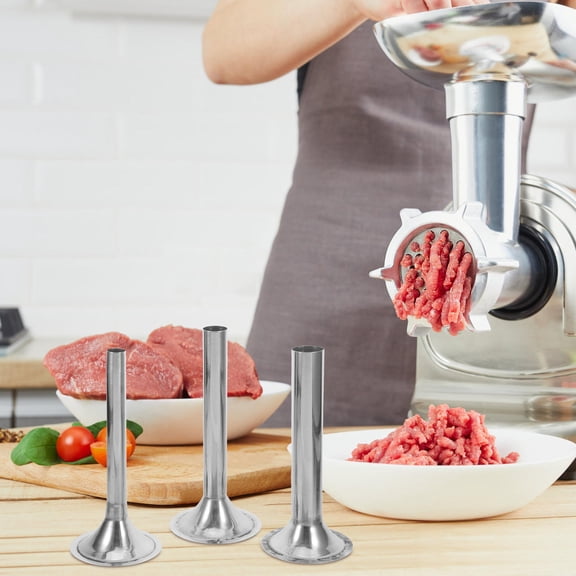 Alasum 3Pcs Versatile Stainless Steel Sausage Stuffing Tubes for Home Kitchen Meat Filling Tool