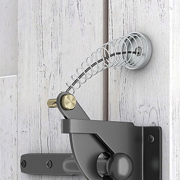 Alasum 3-Pack Spring Loaded Gate Latch with Cable Pull, Plated Outdoor Hardware for Wooden and Metal Fence Gates