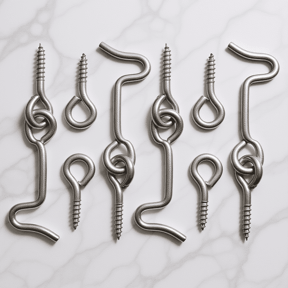 Alasum Carbon Steel Hook and Eye Latch for Home Windows and Doors Windproof 4Sets