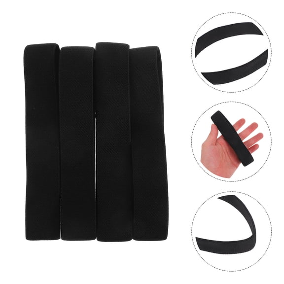 Alasum 4Pcs Black Elastic Bento Box Strap Adjustable Lunch Container Holder for Kitchen Use