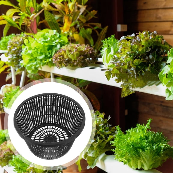 Alasum 4Pcs Black Mesh Root Pots with Lid for Hydroponic Systems and Outdoor Garden Use