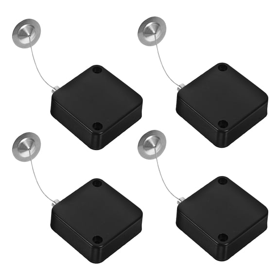 Alasum 4Pcs Compact Retractable Stainless Steel Cable Lock Box for Electronics Security Black