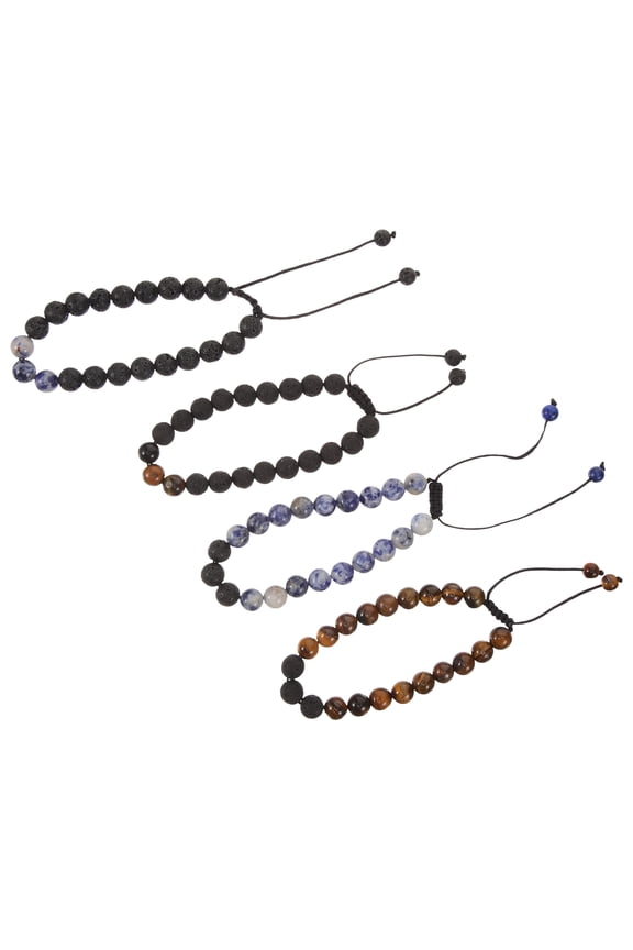4Pcs Decorative Braided Bracelets Unisex Adjustable Wrist Bands Assorted Color