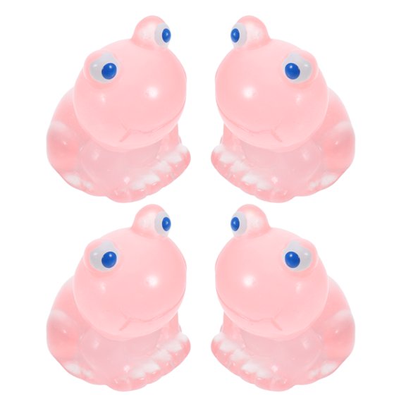 Alasum 4Pcs Frog Tank Decor Pink Resin Small Animal Figurines for Fish Tank Frog Garden Decorations