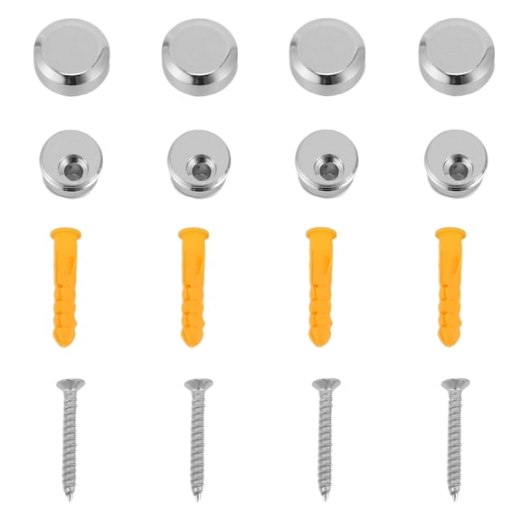 Alasum 4Pcs Metal Mirror Clips Wall Mounting Brackets for Frameless Glass Shelves and Round Mirror Support in Plated Silver