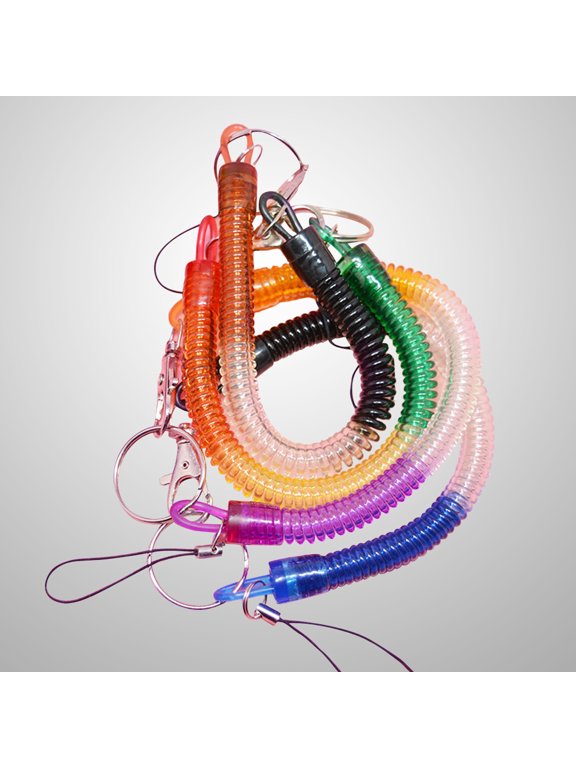 4Pcs Plastic Spring Coil Chain Key Holder with Flexible Stretch Design for Everyday Key Use