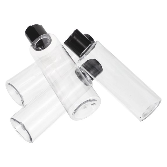 Alasum 150ml Black Plastic Refillable Leak-Proof Travel Toiletry Bottles 4 Pack
