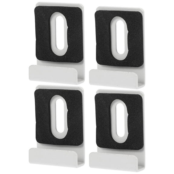 Alasum 4Pcs Rust Resistant White Mirror Mounting Brackets Stainless Steel Clips with Adhesive Pads
