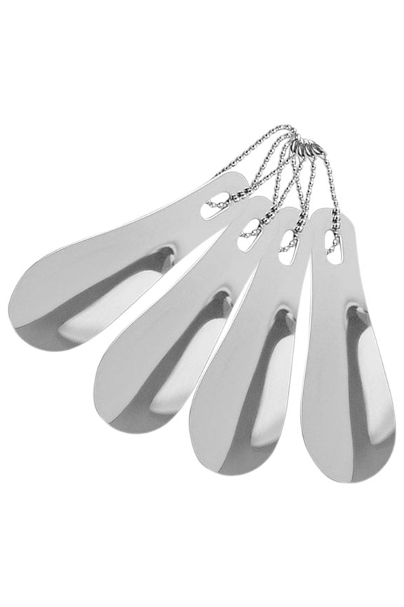4Pcs Stainless Steel Shoe Lifting Helper with Keychain for Easy Travel and Durable Use