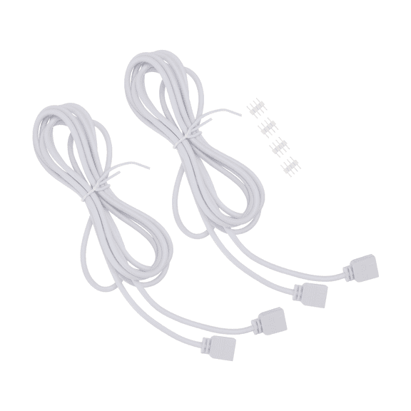 Alasum 4Pcs White Light Strip Extension Cord with Durable PVC for Rgb LED Strip Lighting