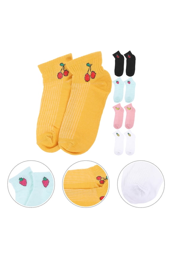 5 Pairs Women's Cotton Socks Ankle Length Moisture Wicking Breathable Easy to Wash for Casual Wear