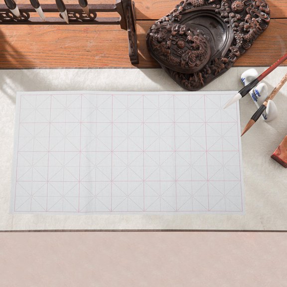 Alasum 50Pcs Ancient Craftsmanship Calligraphy Paper with Grid for Beginners Ink Brush Writing