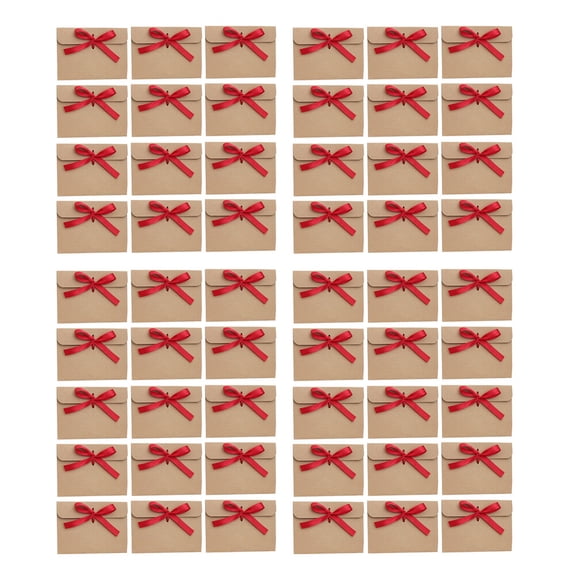Alasum 50Pcs Bowknot Envelope Kraft Invitation Envelopes Light Brown Container for Wedding