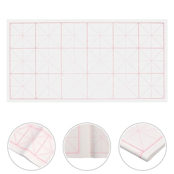 Alasum 50Pcs Calligraphy Rice Paper with Guided Layout for Structured Brush Writing Art
