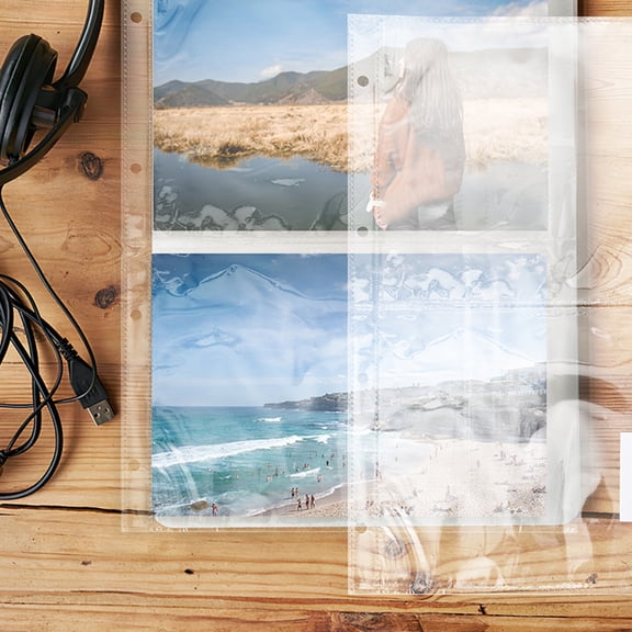 Alasum 50Pcs Collection Album Pages Transparent Refillable Sleeves for Postcards
