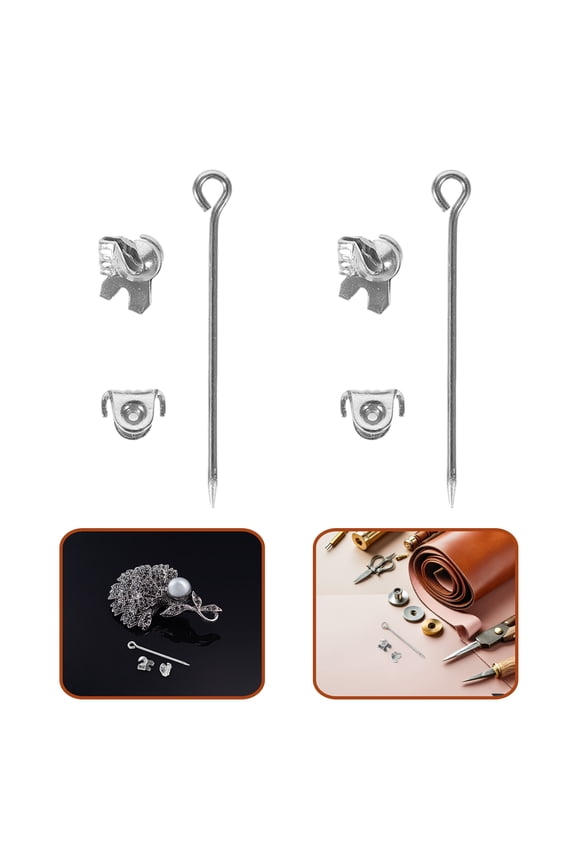 Alasum 50Pcs Plated Silver Metal Brooch Pin Backs with Smooth Finish for Lapel Pins and Craft Projects