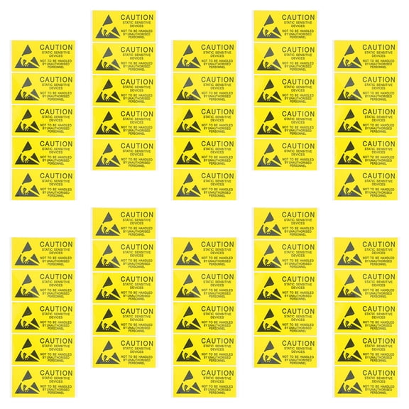 Alasum 50-Piece ESD Warning Labels, Self-Adhesive PVC Anti-Static Caution Stickers for Hard Drives and Electronics Repair