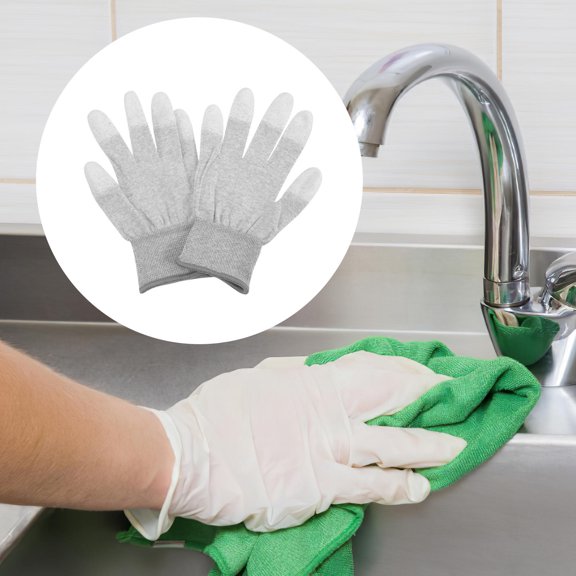Alasum 5 Pairs Anti-Static Work Gloves with Polyurethane Grip for Electronics Handling and Precision Tasks