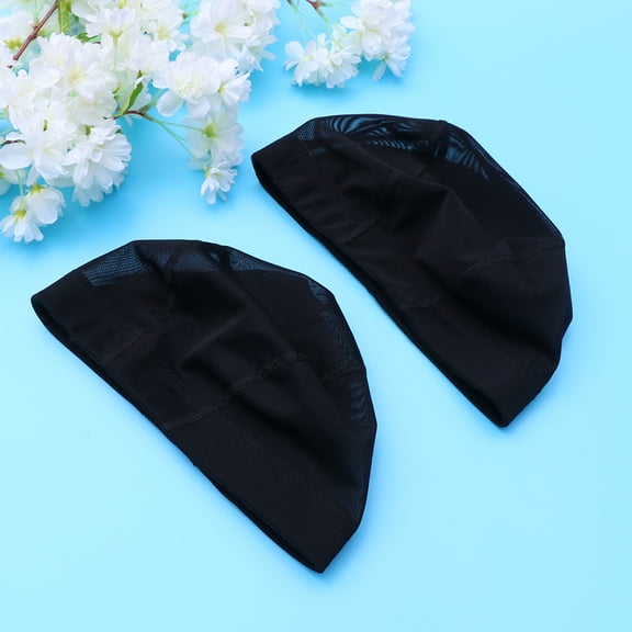 Alasum 5Pcs Black Wig Net Caps Breathable Mesh Wig Cap Adjustable Comfortable Fit