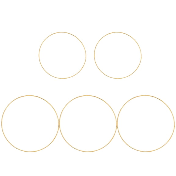 Alasum 5Pcs DIY Wreath Circle Golden Iron Home Decor Circle Rings