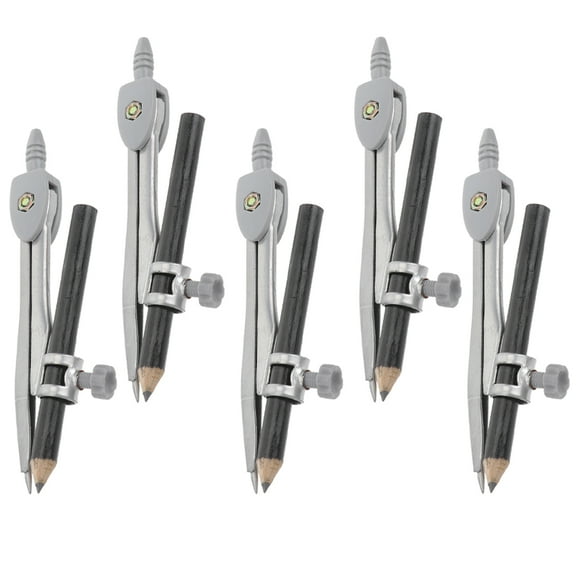 Alasum 5Pcs Math Compass Kit for Precise Circle Drawing with Non Slip Handle and Portable Design
