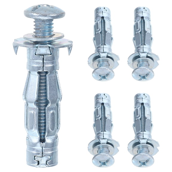 Alasum 5Pcs Reliable Plated Silver Expansion Wall Bolts for Home Use with Carbon Steel Material