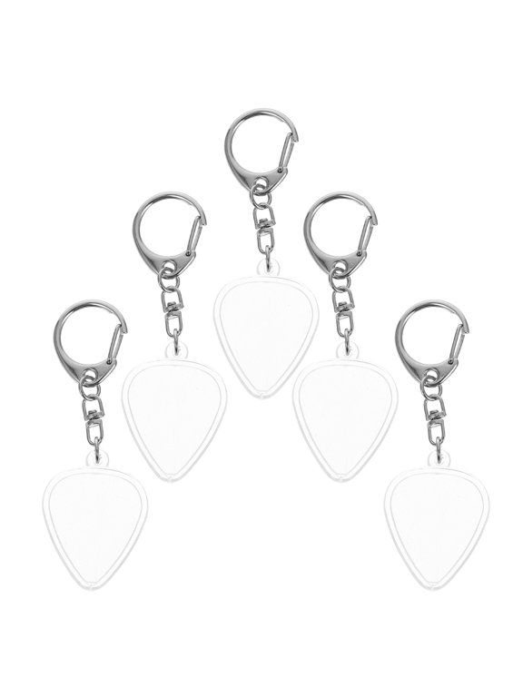 5-Pack Clear Guitar Pick Keychain Organizer Box for Musicians, Guitar Players, and Instrument Care