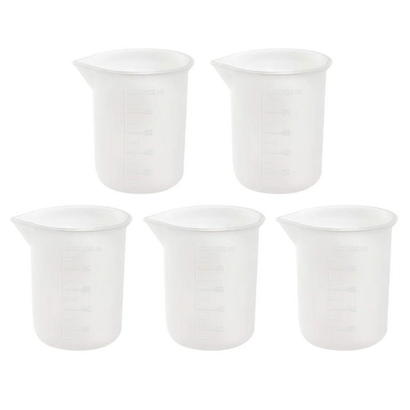 Alasum 5Pcs White Baking Cups with Measurement Scale Smooth Surface and Leak Resistant Design