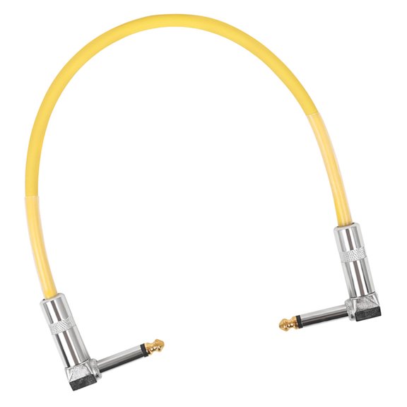Alasum 6.35mm Electric Guitar Patch Cable in Yellow Flexible Design for Pedal Board Connections
