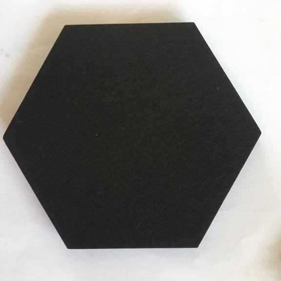 Alasum 6Pcs Black Felt Tile Wall Sticker Hexagon Shape Self Adhesive for Home Decoration