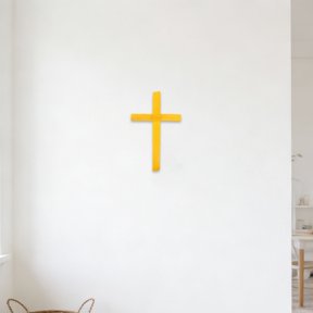 Alasum 6-Piece Handcrafted Christian Yellow Palm Cross Set for Easter Prayer and Home Wall Decoration