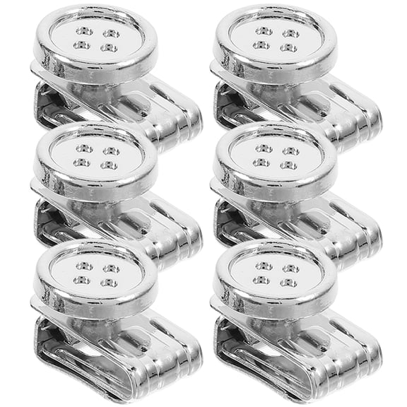 Alasum 6Pcs Metal Suspenders Clips Plated Silver Button Attacher for Pants Stylish and Secure Fasteners