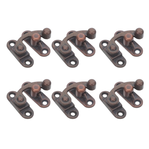Alasum 6Pcs Retro Decorative Small Latch Hook for Jewelry Boxes Brown Iron Lock Clasp