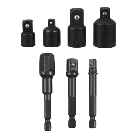 Alasum 7Pcs Set Steel Drill Socket Converter Black Impact Wrench Compatibility For Construction