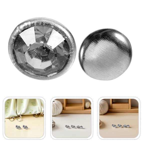 Alasum 80Pcs Rhinestone Rivets Plated Silver Crystal Studs for DIY Clothing Bags Shoes Decorative Metal Embellishment