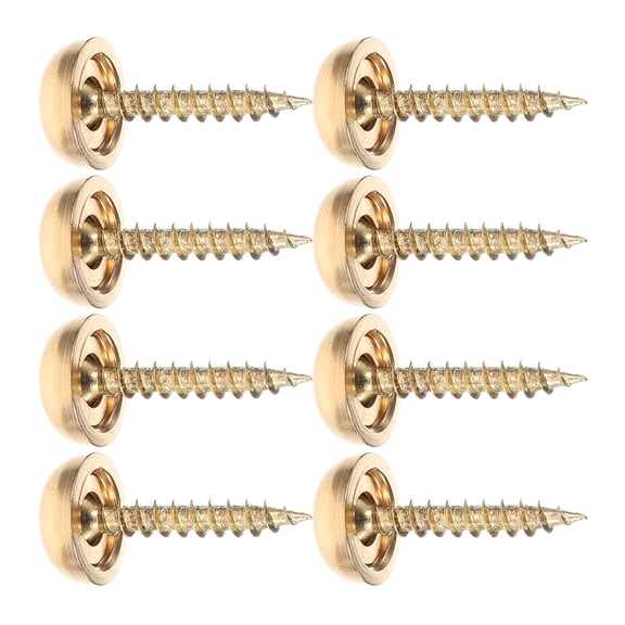 Alasum 8Pcs Mirror Screws with Brass Decorative Caps for Wall Mounting and Elegant Finish