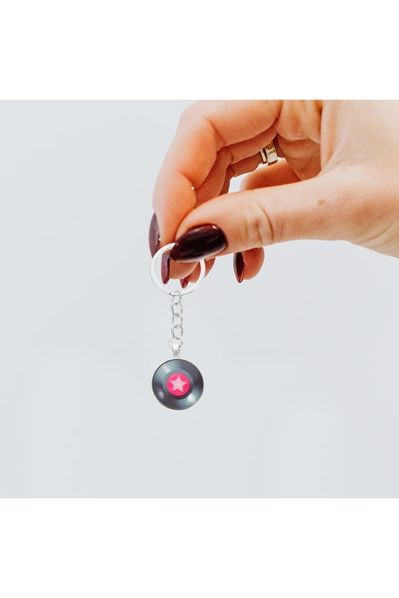 Retro Vinyl Record Keychain in Assorted Colors, Material, Perfect for Everyday Use and Giving