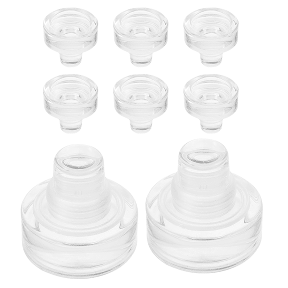 Alasum Transparent Glass Wine Stopper Leak Proof Easy to Use and Temperature Resistant 8Pcs
