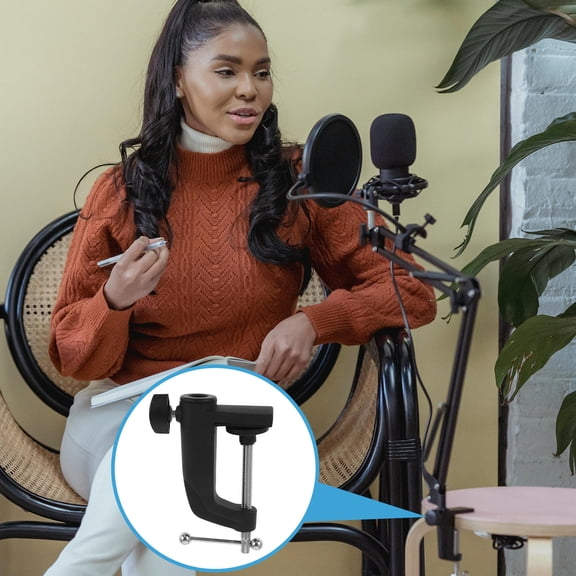 Alasum Adjustable Black Table Clamp for Desk Use with Versatile Mounting and Positioning