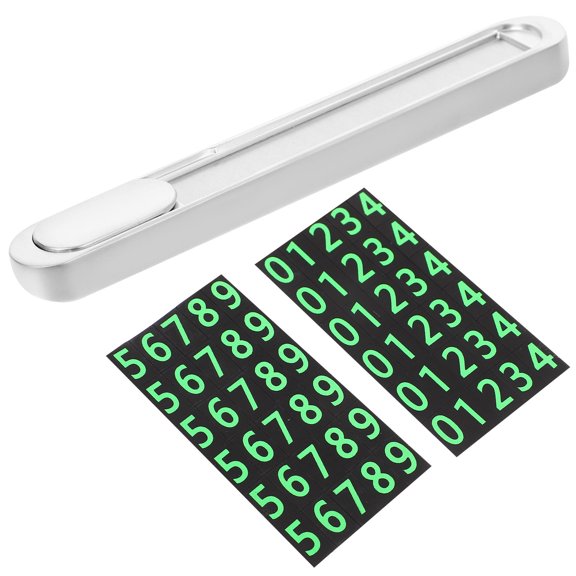 Alasum Adjustable Plated Silver Temporary Parking Card Number Plate for Vehicle Interior Use