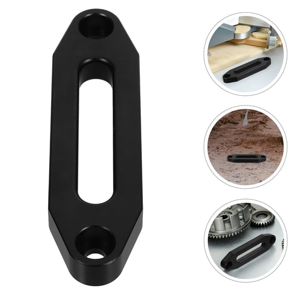 Alasum Black Aluminum Alloy Winch Roller Guide Fairlead for Vehicle Synthetic Rope Durable Accessory